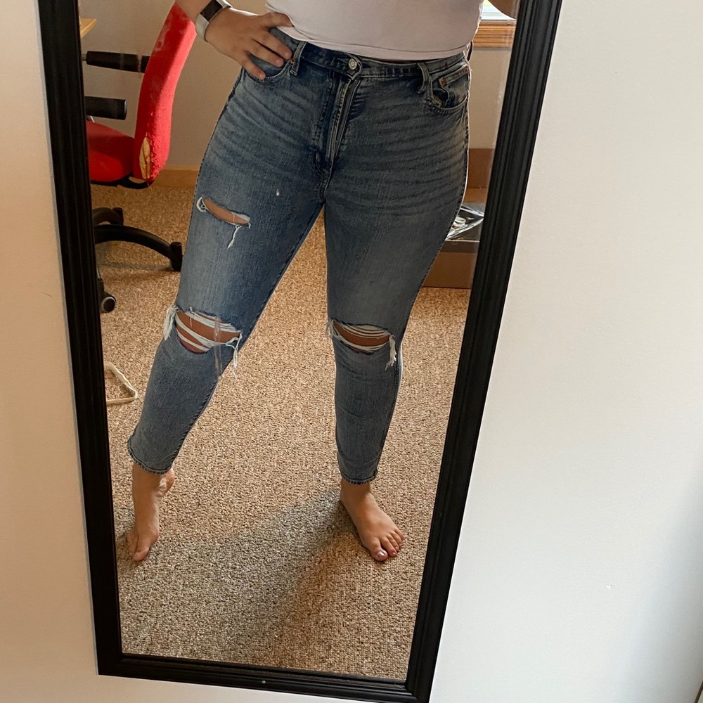 Gap Cigarette Jeans with rips size 30